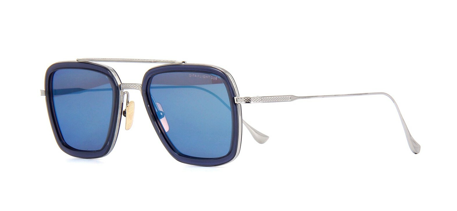 Pre-owned Dita Flight.006 Grey Crystal Silver/dark Grey With Blue Mirrored (a) Sunglasses In Gray