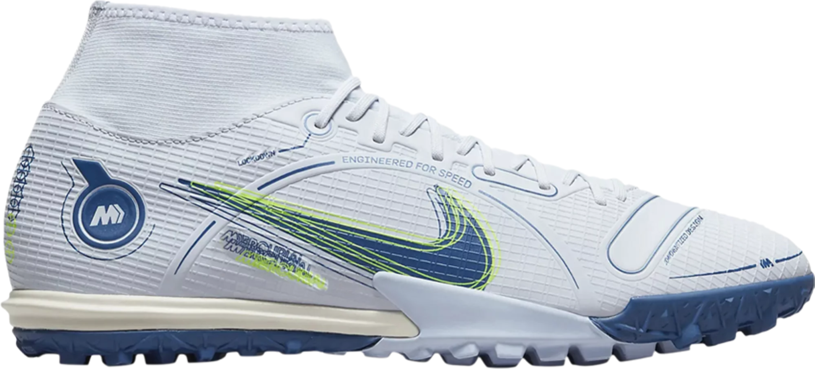 

Футбольные бутсы Nike Superfly 8 Academy TF Turf Grey Blue Volt DJ2878-054 мужские 12, Серый, Nike Superfly 8
