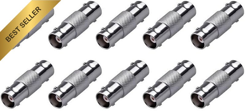 10 Pcs BNC Female to Female Coupler Connector, Straight Adapter for SDI/BNC Cabl