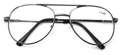 Quality Metal Aviator Reading Glasses - Spring Hinge Tear Drop Reader gold brown