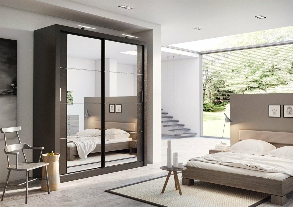 New Free Standing 6ft Wide 7ft Tall Mirror Sliding Door
