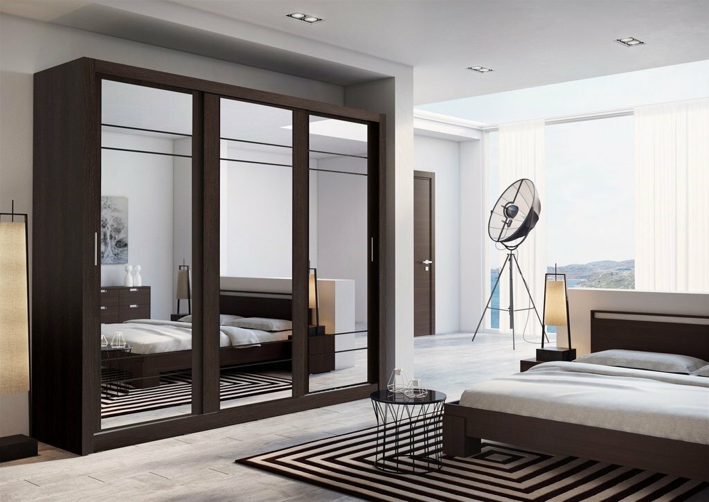 New Free Standing 6ft Wide 7ft Tall Mirror Sliding Door