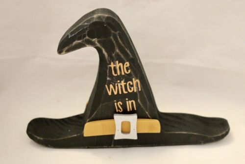 Primitives by Kathy Halloween CHUNKY SITTER The Witch Is In Hat Decor Fall 