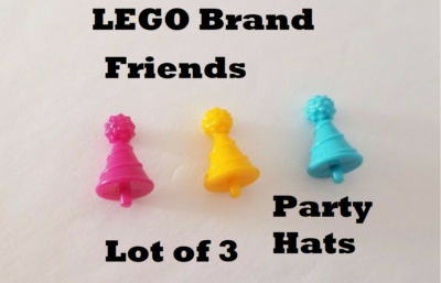 LEGO Friends Birthday Party Hat Blue Pink Yellow Post for Hair