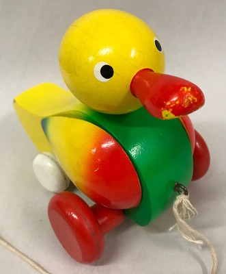 Wooden Duck Pull Toy, Vintage (T39)