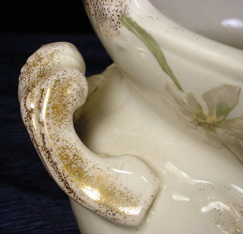 Antique Porcelain Jardiniere Planter With Double Handles 8041