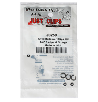Just Clips JC250 1/4" 3pc Anvil Snap Ring & O-Ring Kit MADE IN THE USA!