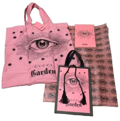 GUCCI GARDEN Tote Bag + Notebook +  Shopping Bag etc. Set Very Rare New