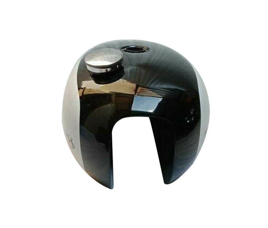 Fits Triumph T140 Black & White Painted Petrol Gas Fuel Tank With Cap 