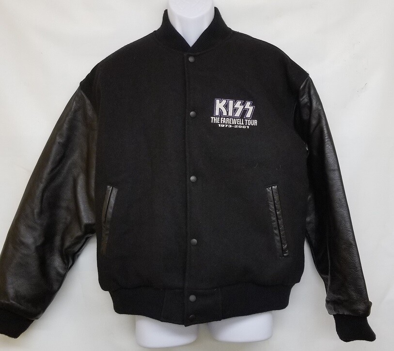 KISS - ORIGINAL FAREWELL CREW MEMBERS WOOL & LEATHER BOMBER