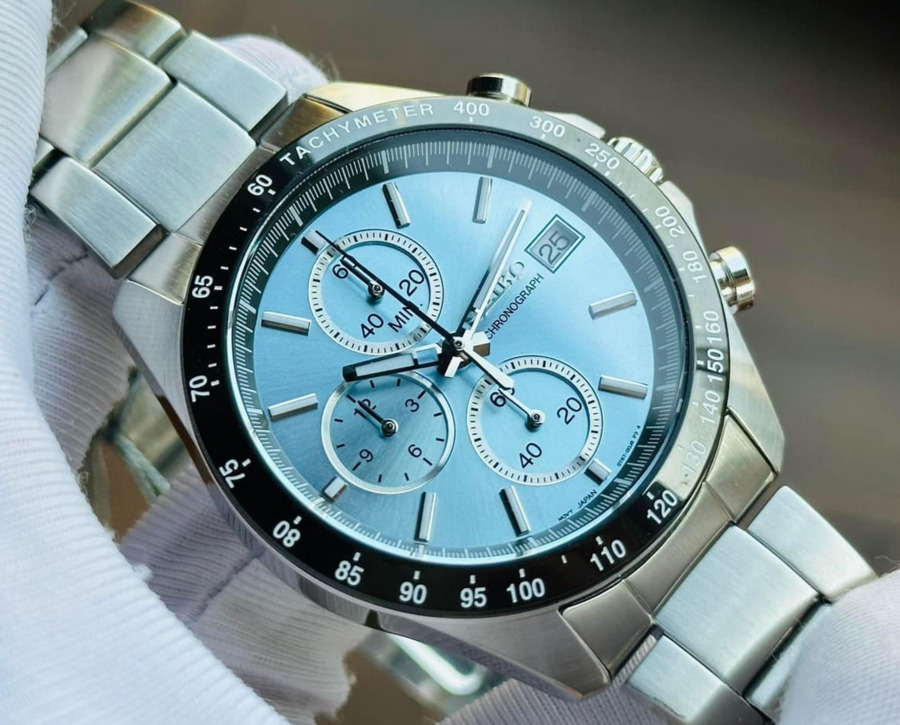 Seiko Spirit Chronograph Blue Dial Stainless Steel Men's Watch SBTR029