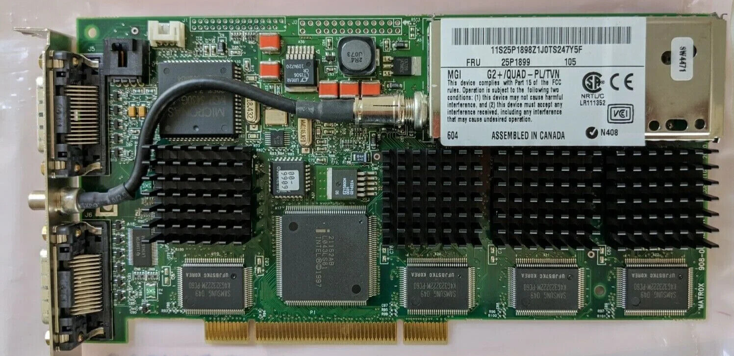 MATROX G2+/QUADP-PL/7 PCI QUAD HEAD VIDEO CARD 32MB MGI G200
