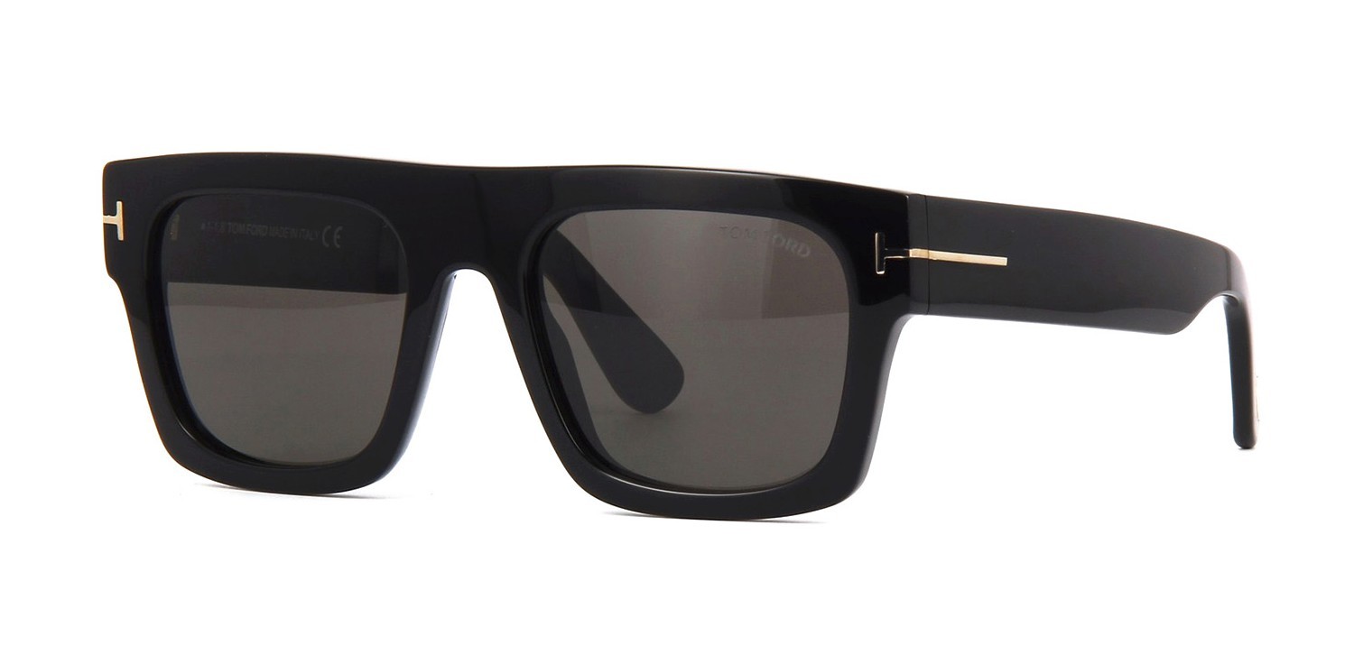 Pre-owned Tom Ford Fausto Ft 0711 Black/smoke (01a) Sunglasses In Gray