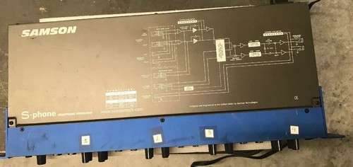 Samson S-Phone Four Channel Headphone Mixer/Amplifier Amp Rack Unit