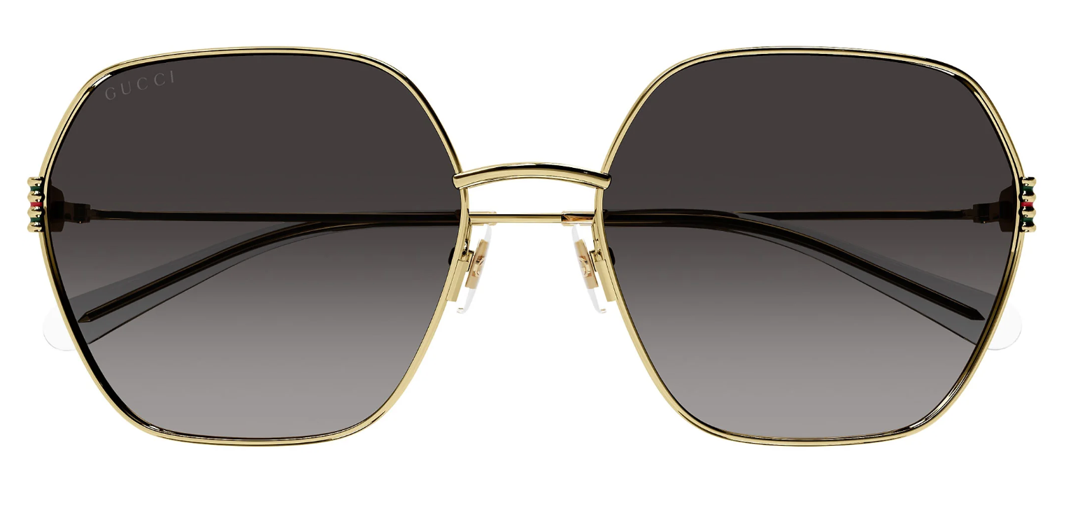 Pre-owned Gucci Gg1285sa-001 Women's Gold Frame / Gray Gradient Lens Sunglasses