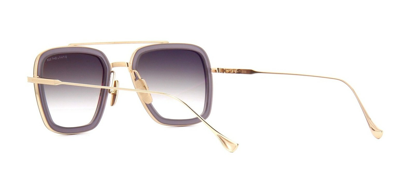 Pre-owned Dita Flight.006 Matte Grey Crystal 12k Gold/grey Shaded (h-gry-gld) Sunglasses In Gray