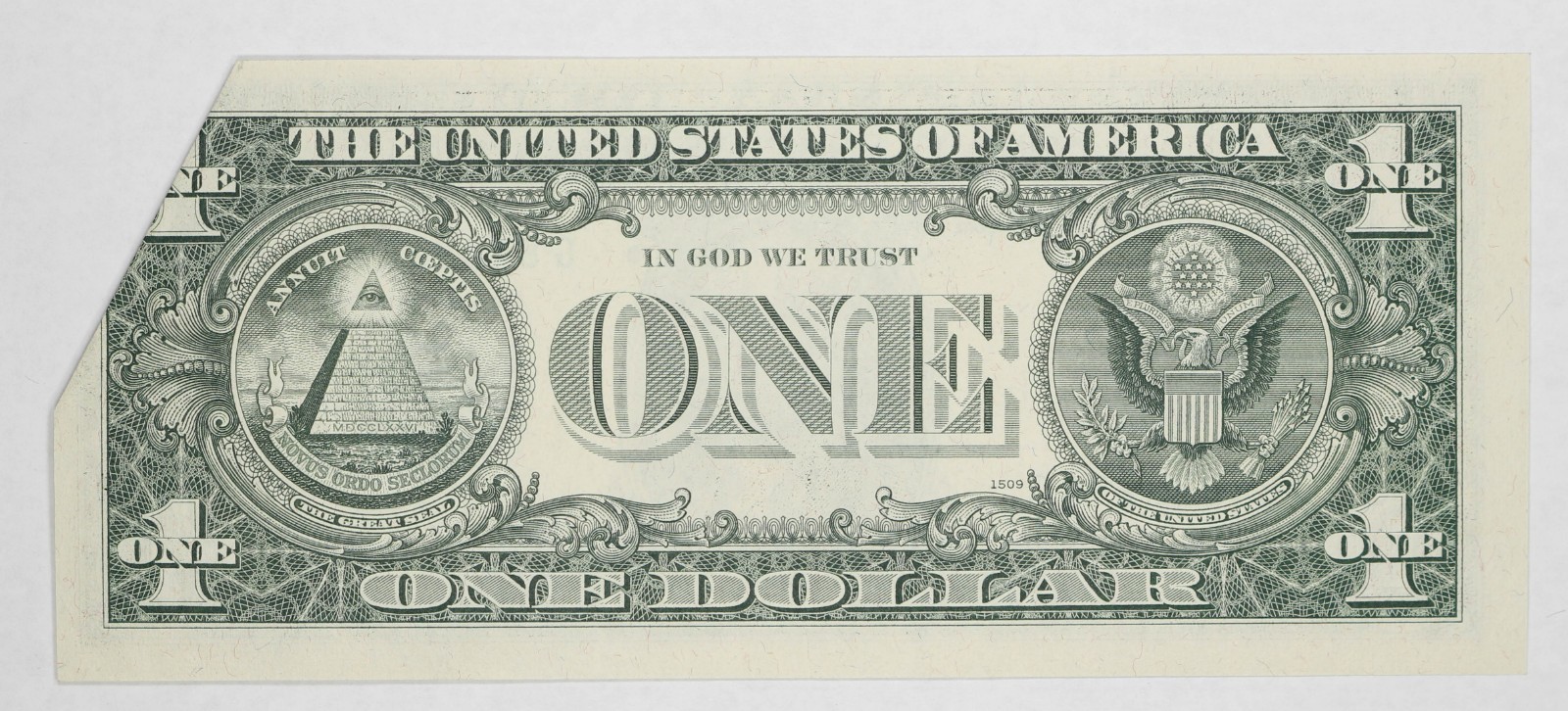 1969 C SERIES $1 FRN CHICAGO FR#1906-G ERROR DRAMATIC FOLD OVER (294C)