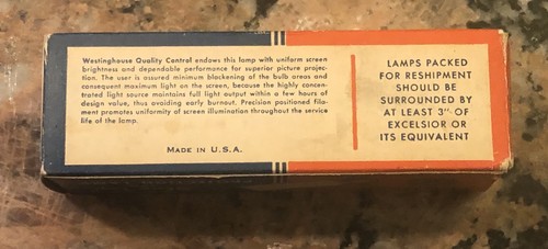 1950S Westinghouse Blue Tip Projection Bulb 750W TIZ C130 Fila