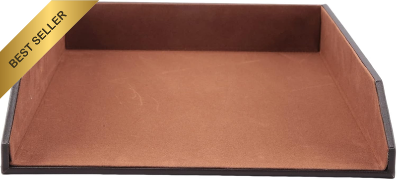 PU Leather Collection Letter Tray, Document Desk Organizer,Stackable File Docume