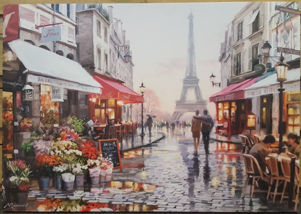 'Paris Flower Shop & Cafe' Canvas Print by Richard Macneil CHARITY