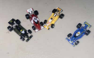 Vintage Galoob Micro Machines Lot of 4 Miniature Diecast Formula Race Cars 1987