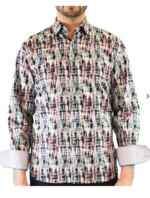 Luchiano Visconti LARGE Multicolor Square Button Down , L