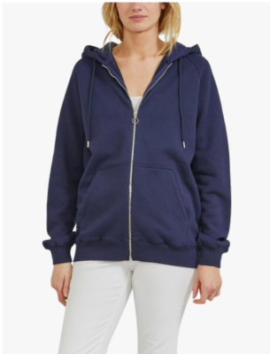 Navy zip hotsell through hoodie