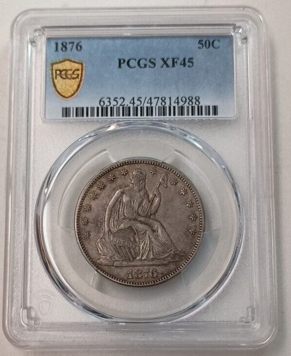1876 50C Liberty Seated Half Dollar PCGS XF45 #47814988