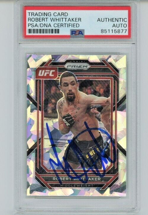 ROBERT WHITTAKER AUTO PSA/DNA Silver ICE Prizm 2022 Panini Prizm