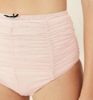 New Free People She Bad Pink Ruched Panties Small B-1347
