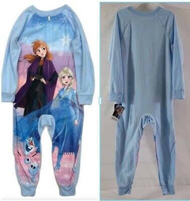 Disney Frozen II Footless Sleeper   1 Piece Pajama Sleepwear   Size Small (6/6X)