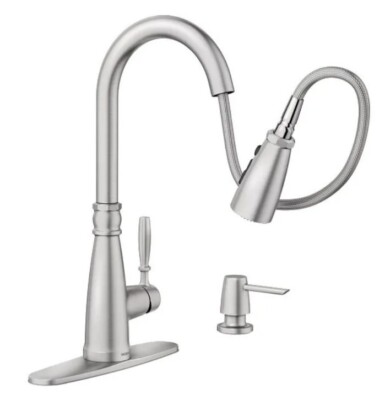 New Moen 87162SRS Boman Spot Resist Stainless Pulldown Kitchen Faucet