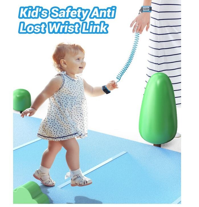 Anti Lost Wrist Link, 2 Pack Toddler Safety Leash with Key Lock, Dr.Meter  LW-03