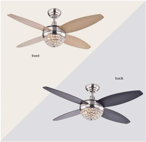 Details About Crystal 52 Wooden Ceiling Fan Lamp Chandelier Elegant Nickel Light Unique