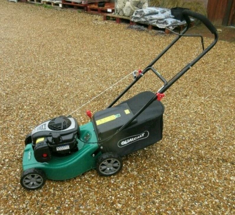 Qualcast 41cm Petrol Hand Push Petrol Lawn Mower, used three times since new in Brockenhurst