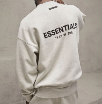 Brand New Fear of God Essentials Light Oatmeal Grey Crewneck Size S,M,L - hypetr