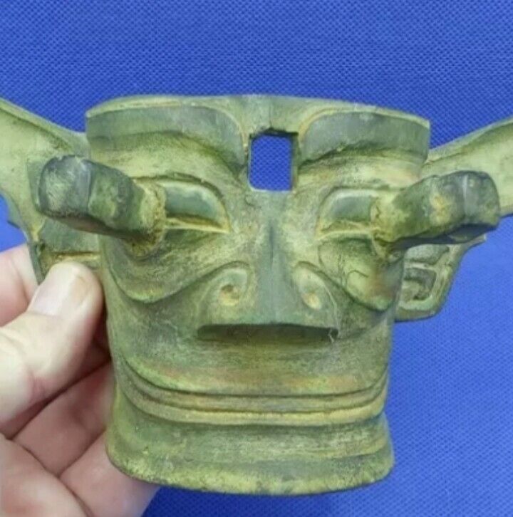 3,000 YR OLD SANXINGDUI CIVILIZATION ANCIENT CHINESE  BRONZE MASK ANCIENT ALIENS