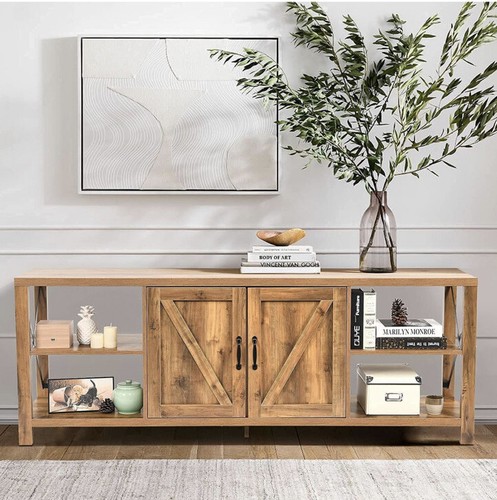 For 75 Inch Tvs Rustic Tv Cabinet Stand With Barn Doors