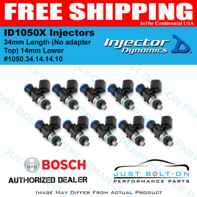 Injector Dynamics ID1050X Injectors 34mm Length (No adapter Top) 14mm Lower