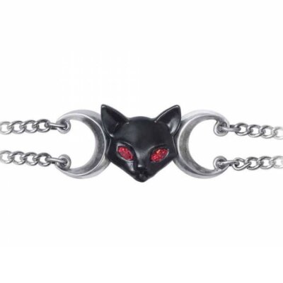 Alchemy Gothic Worshipping Bastet Pewter Cat Bracelet   Local Stock   Gothic