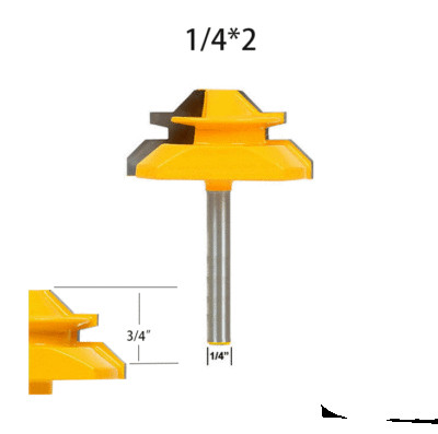45 Degree 1/4*2 Small Lock Miter Router Bit Tenon Cutter Tools
