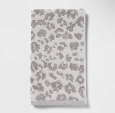 Performance Plus Hand Towel Light Gray Leopard - THRESHOLD