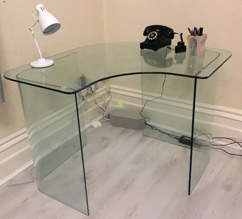 John Lewis Glass Corner Desk In Ruislip London Gumtree
