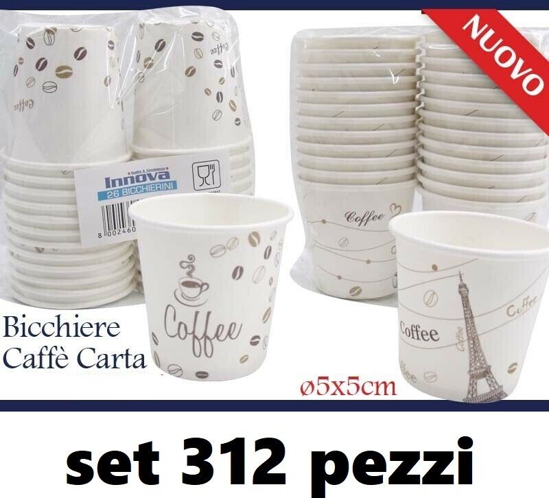 Set 312 Pezzi Bicchieri Bicchierini Di Carta Per Caffè Macchinette Cialde sus