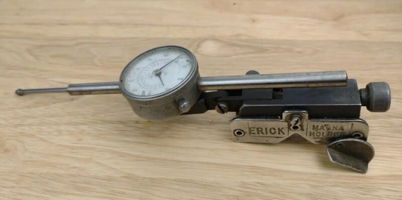ERICK MAGNA Magnetic Holder with 0-1" Inch .001 Machinists Dial Indicator