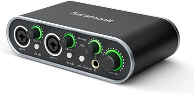 Dual-Channel XLR Audio Interface Mixer for Mac PC Recording