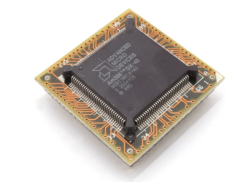 Amd Ng80386dx-40 Microprocessor 40mhz Qfp-132 To Pga-168 Vintage Cpu Am386dx-40