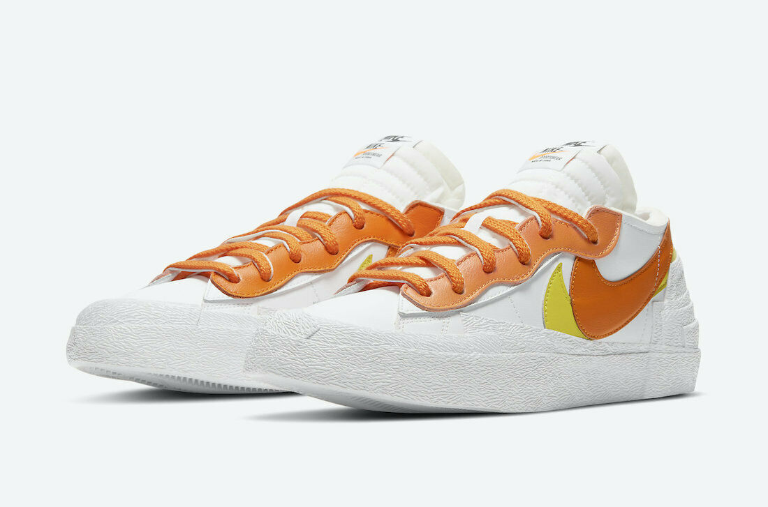 Nike Blazer Low Sacai Shoes White Magma Orange DD1877-100 Men's