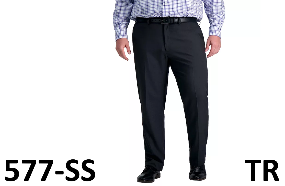 Haggar® Premium Comfort Straight-Fit Flat-Front Dress Pants Charcoal 34Wx32L