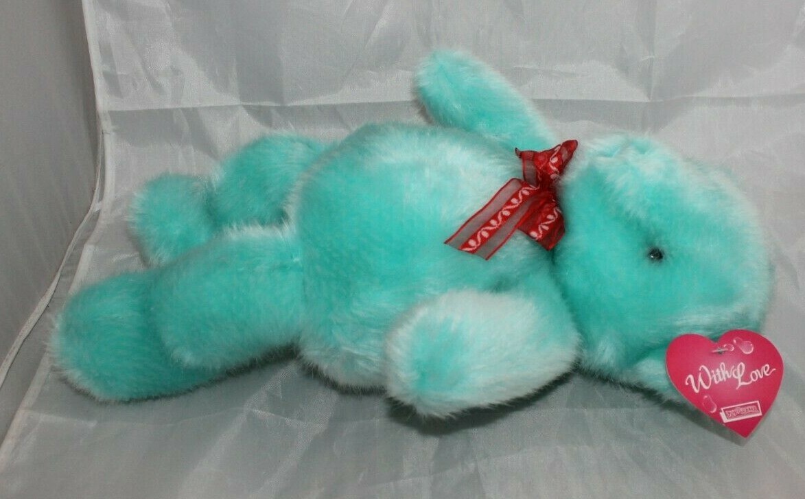 Vintage Toy O Rama Teddy Bear Plush Blue NWT With Love Ames Department Store